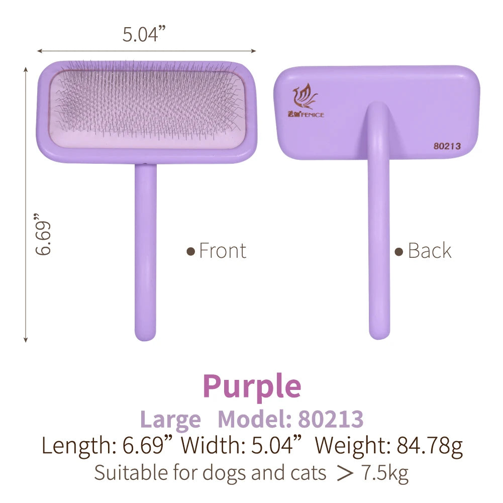 Fenice Pet Grooming Comb Wooden Handle Needle Comb for Hair Pet Brush Beauty Brush Dog Accessories
