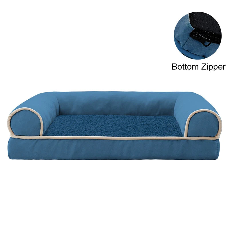 Winter Pet Dog Bed Sofa Deep Sleep Memory Foam Puppy Soft Plush Comfortable Bed Medium Large Square Thickened Warm Mat Kennel