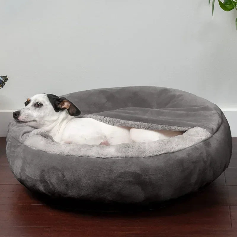 Semi-Closed Dog Kennel Pet Sleeping Pad Kitten Puppy Winter Warm Nest Litter Mat Plush Dirty Resistant Pet Bed Kennel