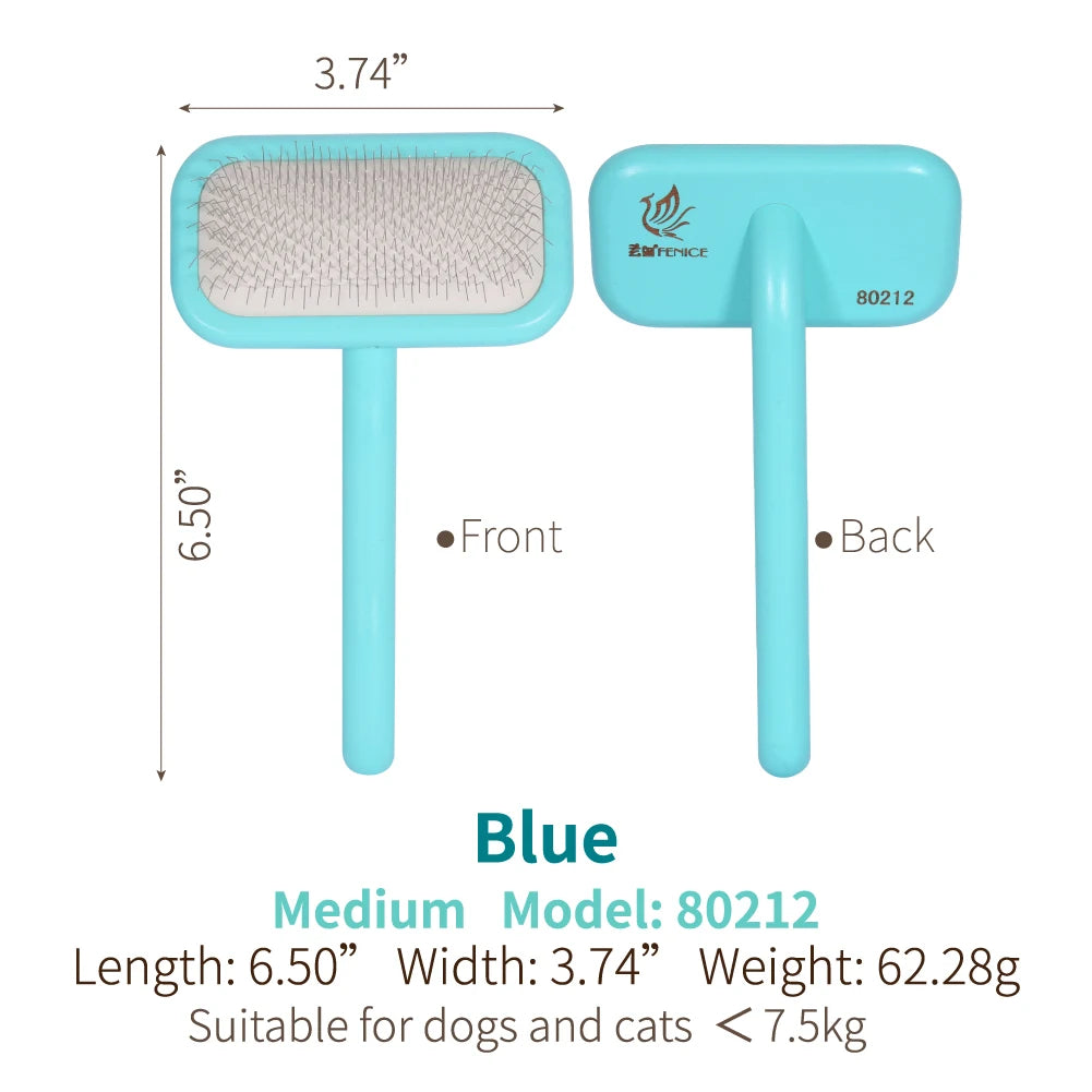 Fenice Pet Grooming Comb Wooden Handle Needle Comb for Hair Pet Brush Beauty Brush Dog Accessories