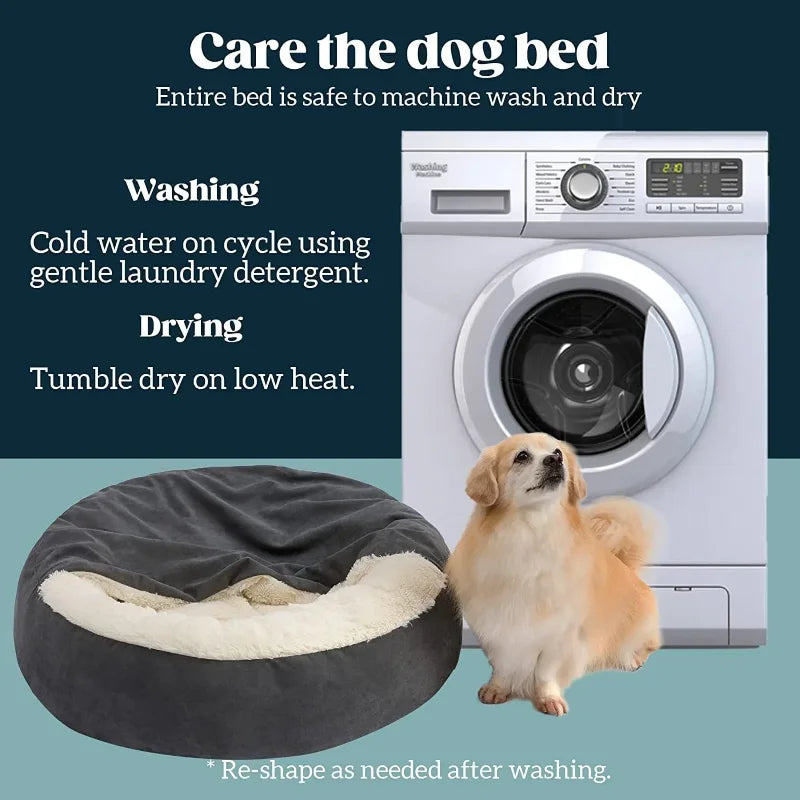 Semi-Closed Dog Kennel Pet Sleeping Pad Kitten Puppy Winter Warm Nest Litter Mat Plush Dirty Resistant Pet Bed Kennel