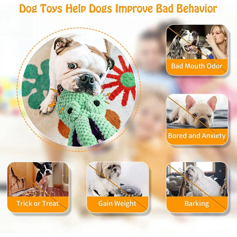 Large Squeaky Pet Dog Toy-Plush Dog Toys with Soft Fabric for Small Medium Large Dogs Daily Companionship, Training Reward Gift