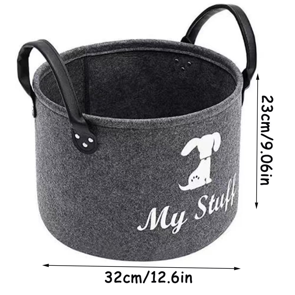 Felt Pet Toy Box Dog Toy Box Pet Toy Storage Basket Used to Organize Pet Toys, Blankets, Belts and Food Organization Basket