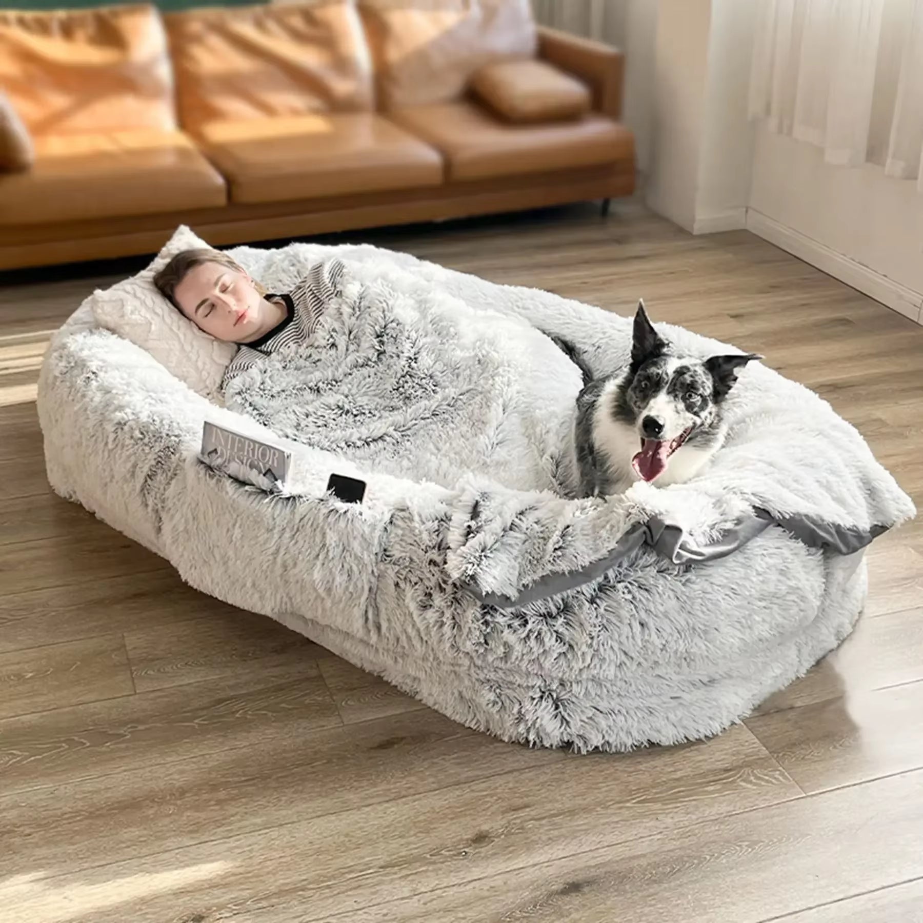 Giant Dog Bed for Humans, Plush Sponge Bed for Both Humans and Dogs, Casual Mattress for Both Humans and Dogs