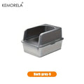 XL 60/50CM Stainless Steel Litter Box with Lid High Side Large Litter Box Suitable for Large and Small Cats Does Not Absorb Odor