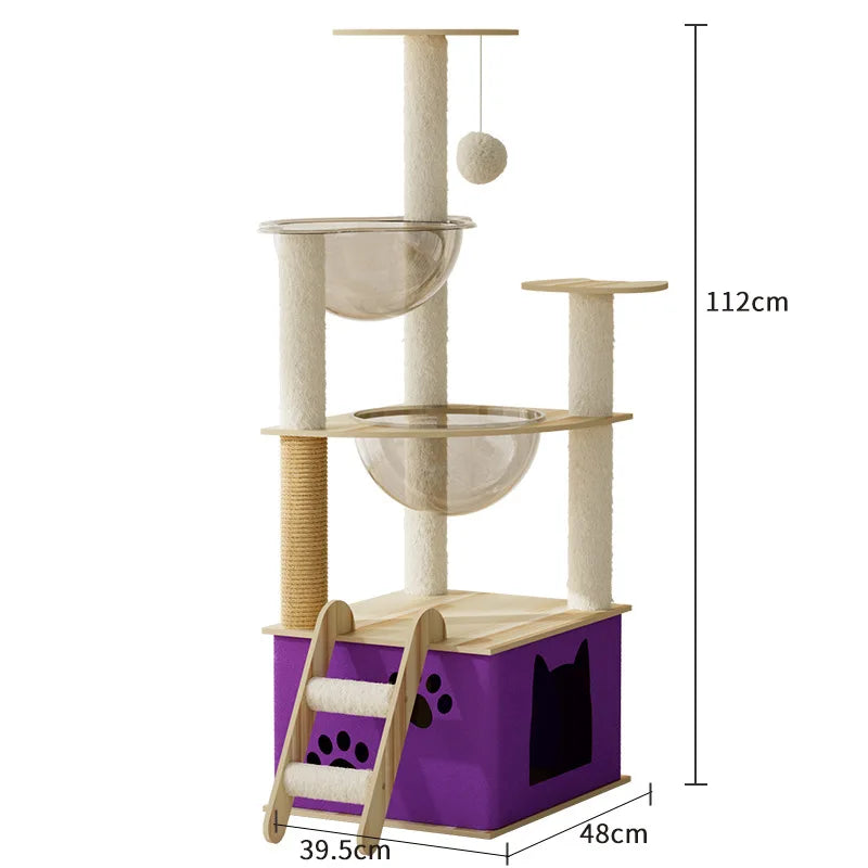 Cat Climbing Frame, Cat Villa, Cat Nest, Cat Scratching Board, Cat Tree, Pet Cat Toy, Pet Spacecraft, Universal for All Seasons