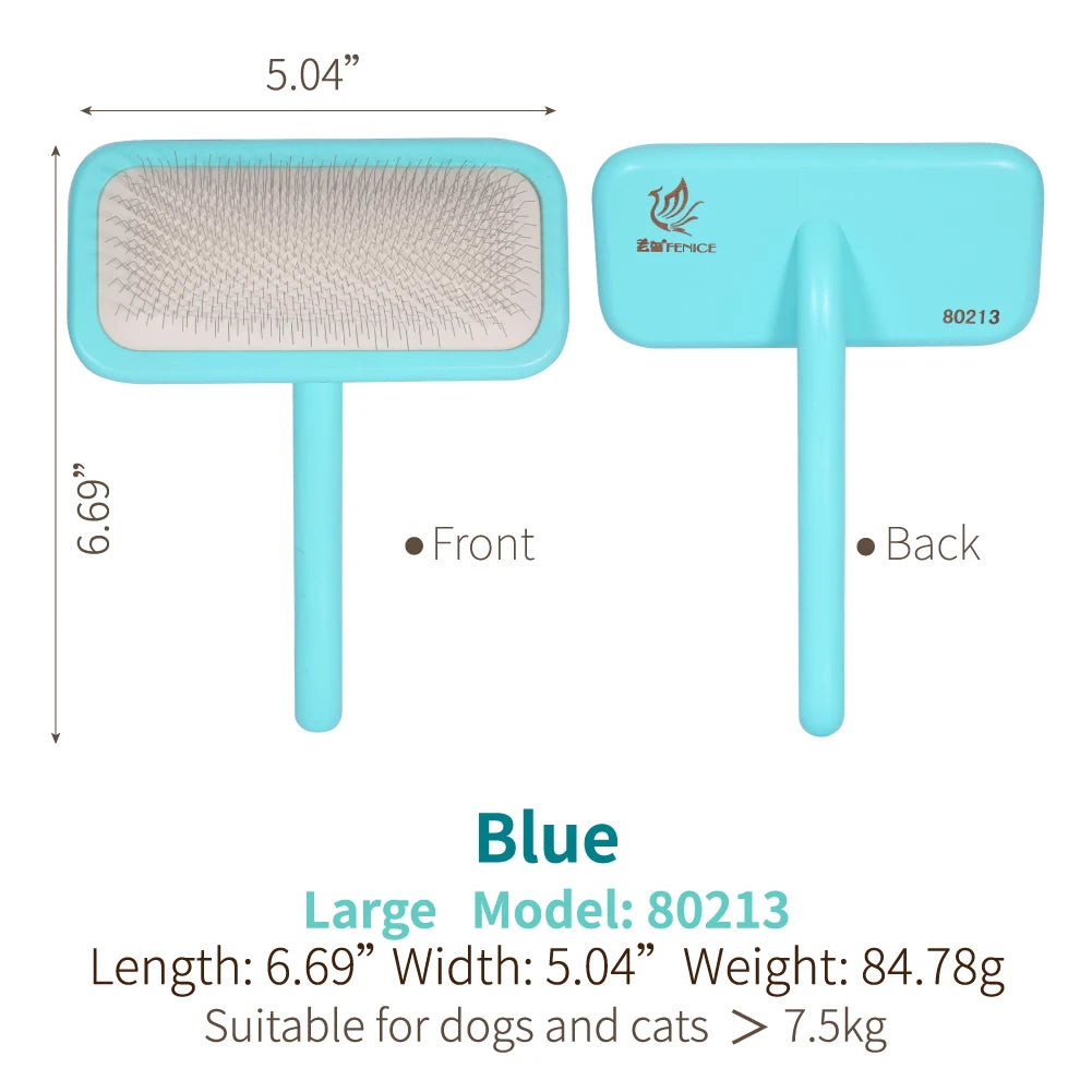 Fenice Pet Grooming Comb Wooden Handle Needle Comb for Hair Pet Brush Beauty Brush Dog Accessories