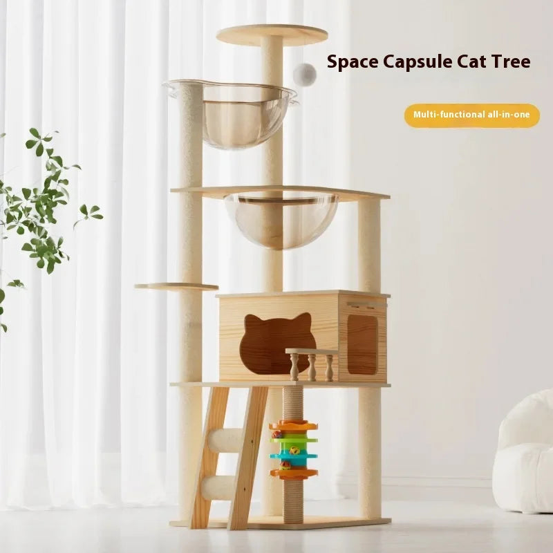 Cat Climbing Frame, Cat Villa, Cat Nest, Cat Scratching Board, Cat Tree, Pet Cat Toy, Pet Spacecraft, Universal for All Seasons