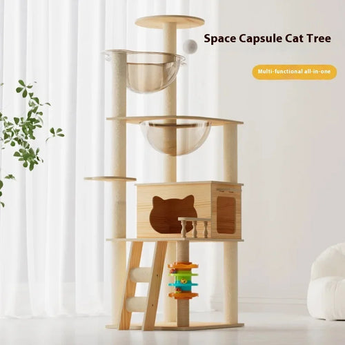 Cat Climbing Frame, Cat Villa, Cat Nest, Cat Scratching Board, Cat Tree, Pet Cat Toy, Pet Spacecraft, Universal for All Seasons