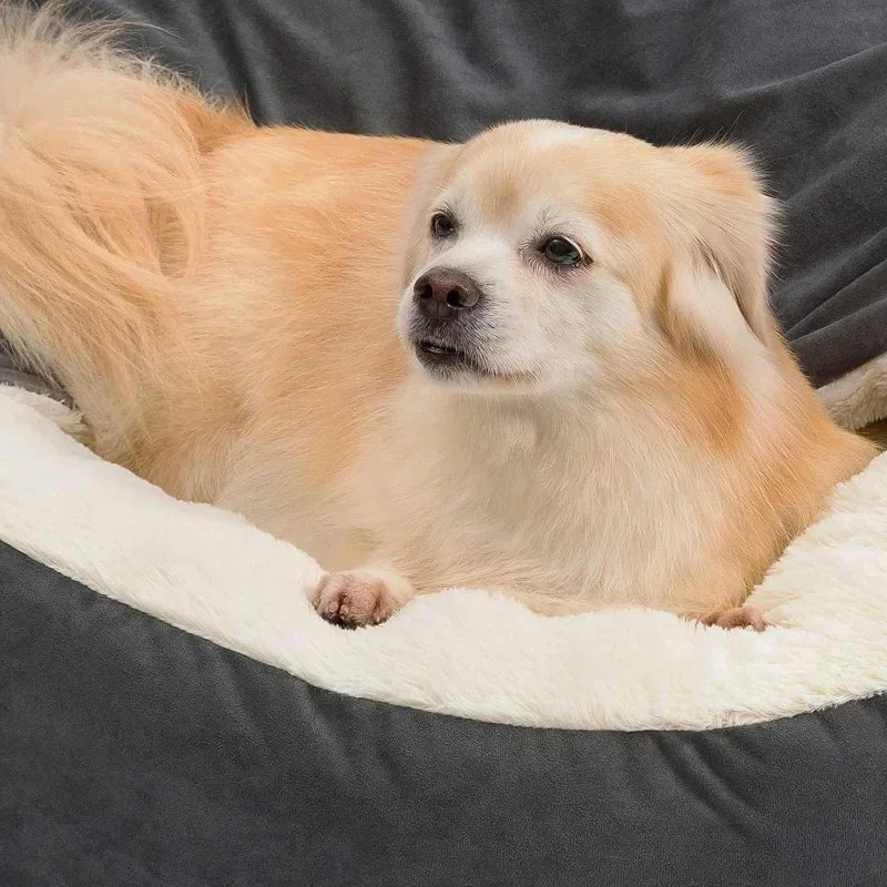 Semi-Closed Dog Kennel Pet Sleeping Pad Kitten Puppy Winter Warm Nest Litter Mat Plush Dirty Resistant Pet Bed Kennel
