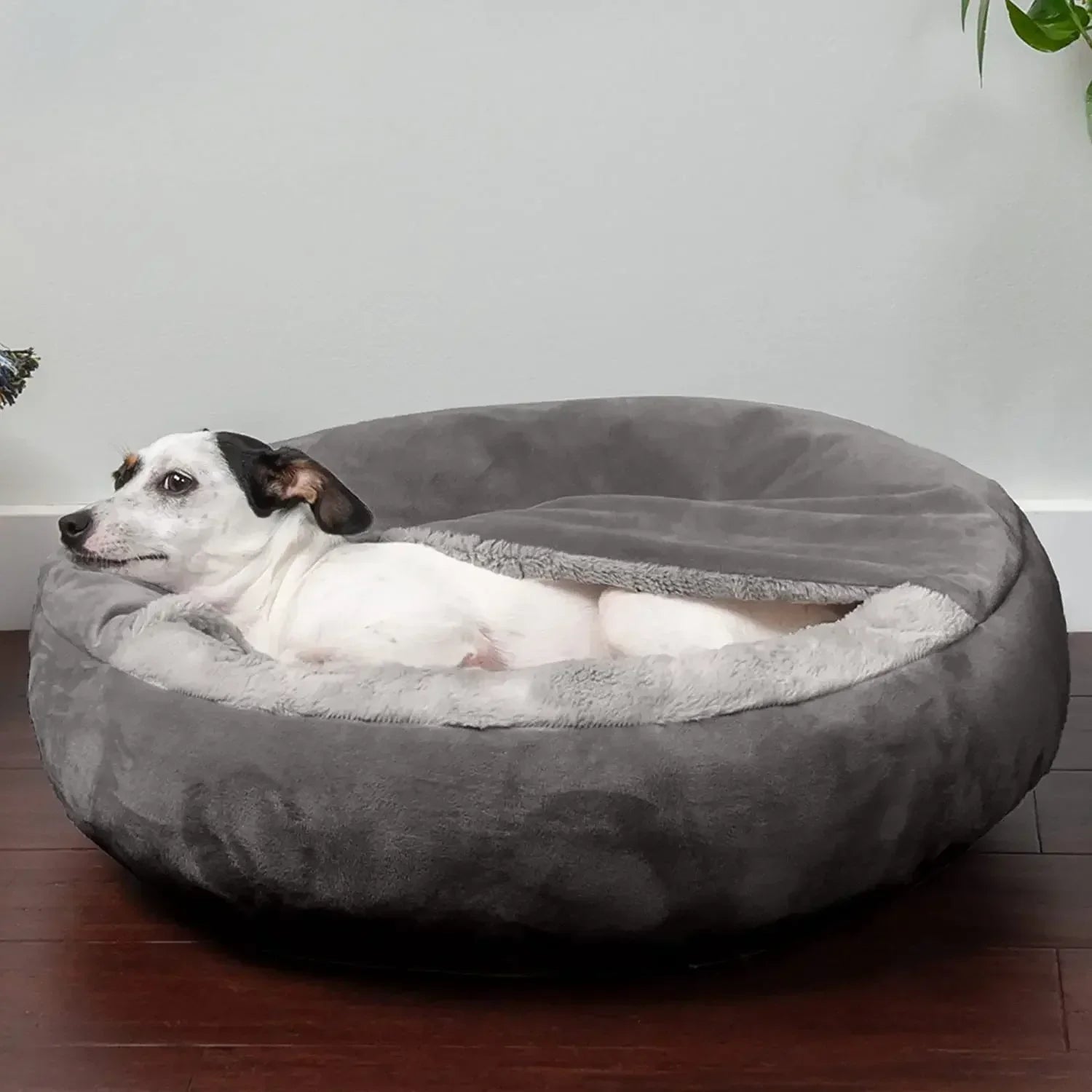 Semi-Closed Dog Kennel Pet Sleeping Pad Kitten Puppy Winter Warm Nest Litter Mat Plush Dirty Resistant Pet Bed Kennel